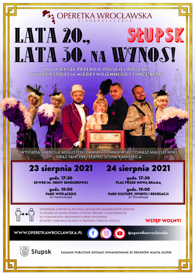 Lata 20 Lata 30 na wynos! grupa ludzi kobiety i meżczyżni ubrani odświętnie w stylu retro